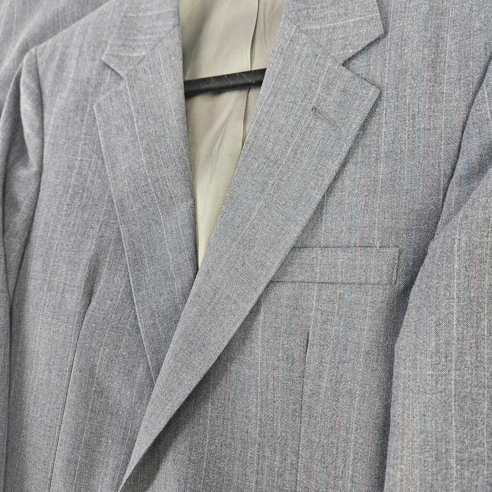 Vtg Rare Andhurst Striped Blue Red Yellow on Grey Suit 2 pc 70s/80s Med ~39R USA